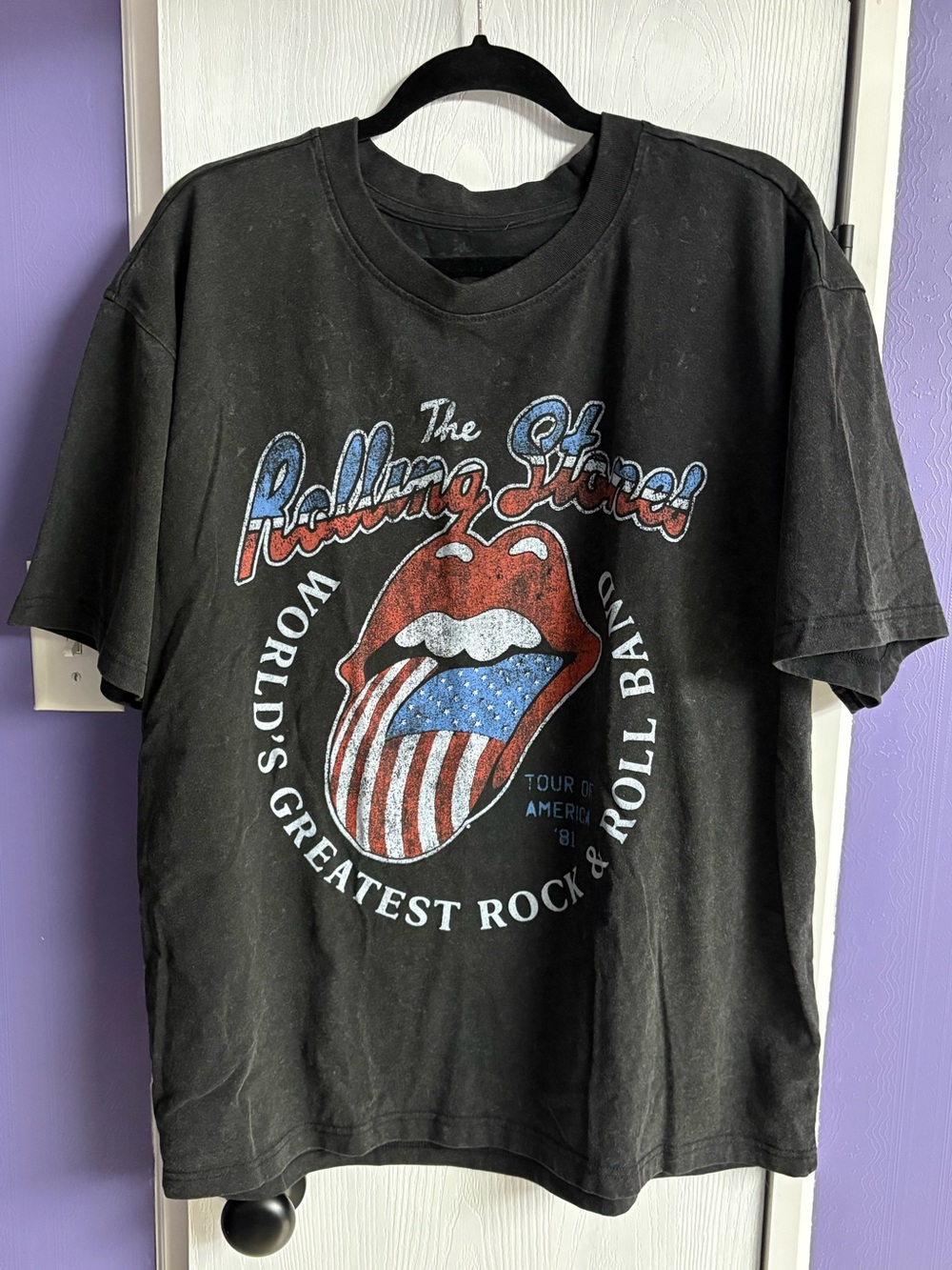 the Rolling Stones Black Logo Print Tee